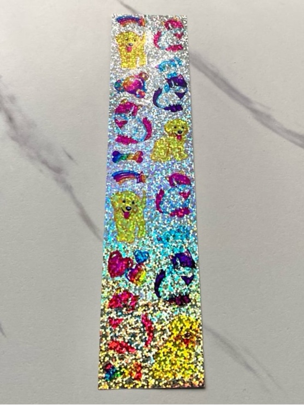 VTG Lisa Frank kittens and puppies complete glitter sticker strip